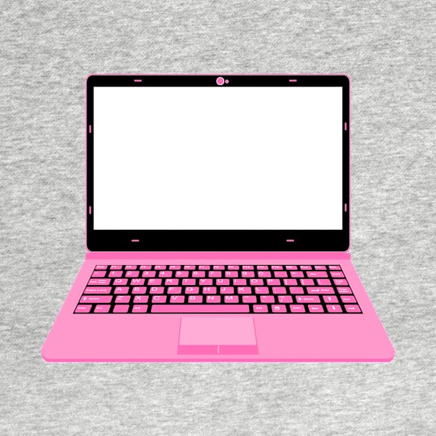 realistic laptop vector illustration in black and pink color by asepsarifudin09